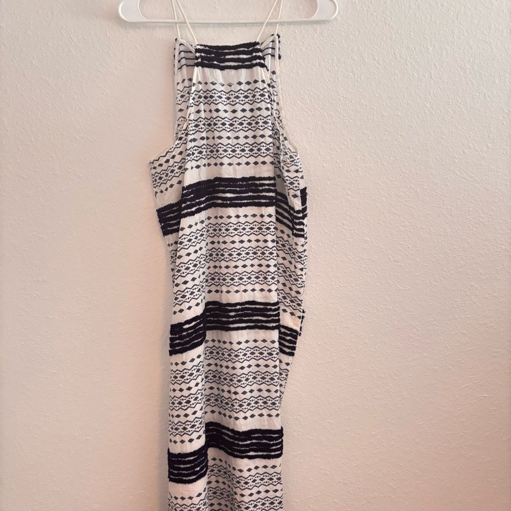 Corey Lynn Calter - White & Blue Dress W/ Diamond Pattern & Texture XL - Picture 6 of 8